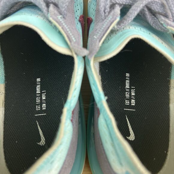 Nike Waffle One By You Mesh Clouds Sky Gray Red Swoosh Athletic Sneakers Sz 10 - Picture 8 of 9